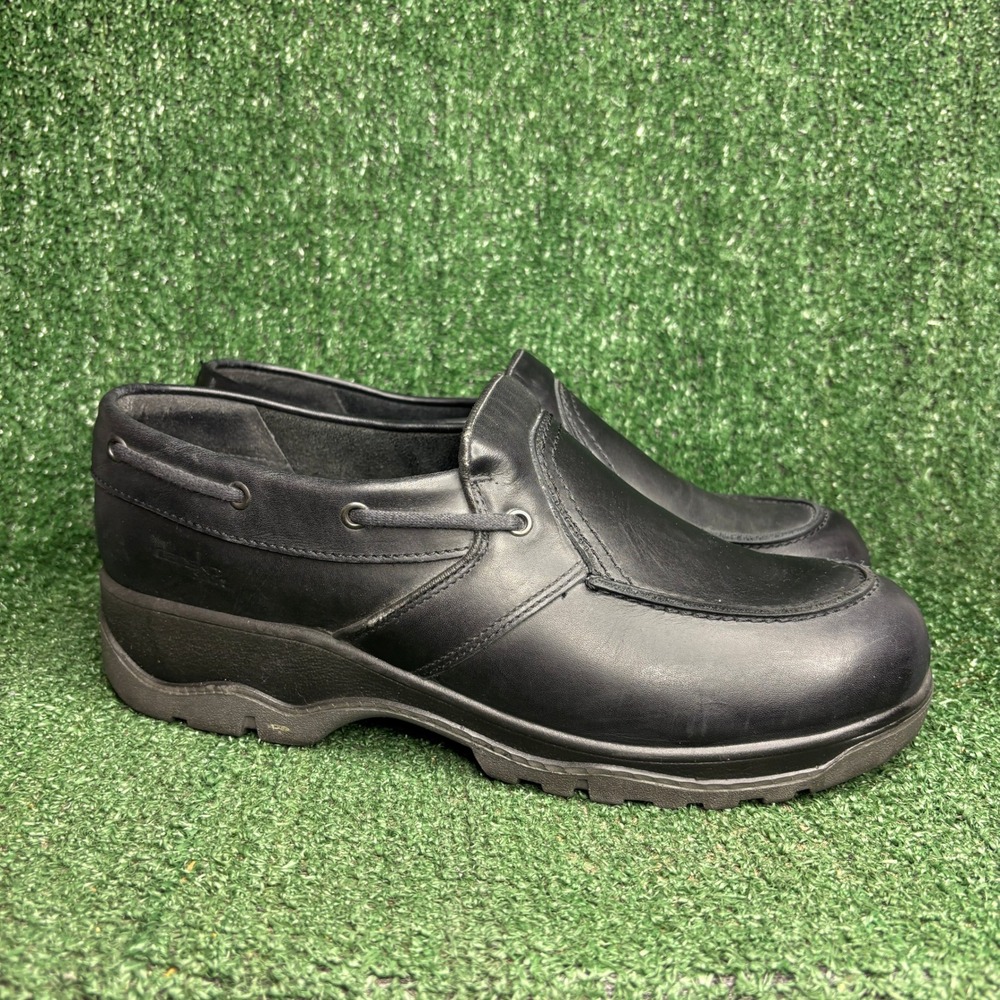 Dansko Sport Leather Slip On Comfort Work Shoe Boat Style Clog Black Men 13.5-14